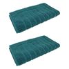 2x Bas Phillips Valencia Zero Twist Collection Cotton Bath Mat 48 X 78cm Teal
