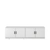 European Cabinetry White Slim Oval Black Handles Bucharest TV Unit