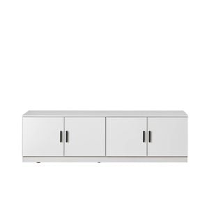 European Cabinetry White Slim Oval Black Handles Bucharest TV Unit