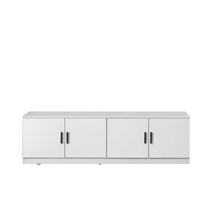 European Cabinetry White Slim Oval Black Handles Bucharest TV Unit