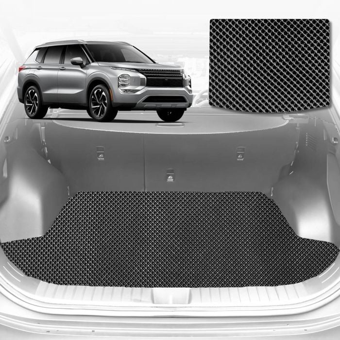 6D Diamond Car Boot Mat for All-new Mitsubishi Outlander (ZM)2022-Current-Cargo Mat-Black-Outback GT