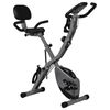 Advwin Folding Exercise Bike w/Back Support & 16 Level Adjustable Resistance, Wheels, Pulse Sensor, 120kg Capacity