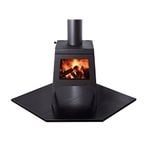 Scandia Black Ceramic Corner Tile Hearth - Black 1250mm x 1250mm
