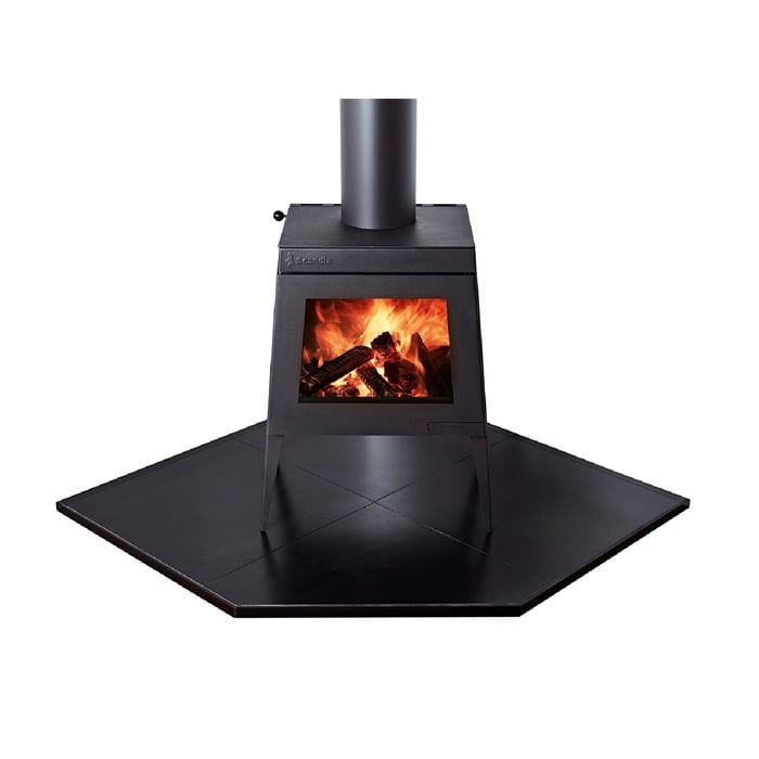 Scandia Black Ceramic Corner Tile Hearth - Black 1250mm x 1250mm