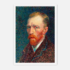Galrie Vincent van Gogh Self-Portrait Art Print - Iconic Post-Impressionist Masterpiece, White Frame, 50 x 70cm (20 x 28inch)