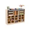 Jooyes 15 Cubby Cabinet Kids Bookshelf Organiser Storage - Oak | 122cm | Toys Storage Cabinet