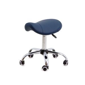 Saddle Stool - Ergonomic Office & Workshop Seating, Durable & Adjustable - Navy