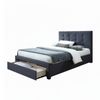 Sundance King Single Bed Frame Storage Drawer Mid Grey
