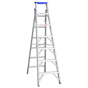 Indalex 2.1 - 3.8m 180kg Pro Series Industrial Aluminium Dual Purpose Step Ladder
