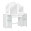 Costway Kids Vanity Dressing Table Writing Desk w/Mirror, White