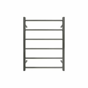Retro Fit Brushed Gun Metal Grey PVD 6 Bar Non Heated Towel Rail – Round