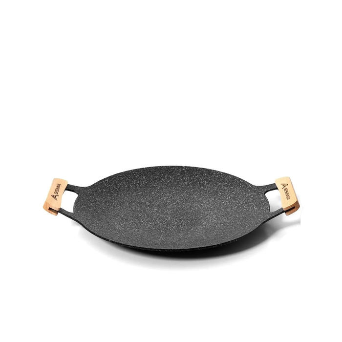 NNEOBA 34CM Non-Stick Outdoor BBQ Grill Pan Roasting Plate Black
