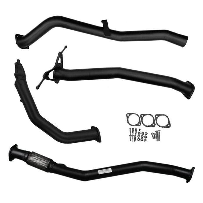 Ignite Exhausts Turbo Back For Nissan D22 Navara 3l 3" No Cat With Pipe Black Aluminised Steel