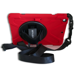 Stylepro Ipad Shockproof Case With Hand Strap And Shoulder Strap For Ipad 7, 8 & 9, 10.2", Red