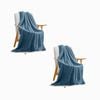 SOGA 2X Blue Throw Blankets – Thick Double-Sided Fleece