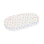 Babyhood Amani Bebe Organic Jersey Cotton Oval Fitted Sheet - Grey Leaf