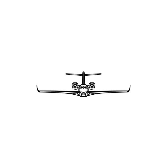 Ignite Laser Cessna Citation X - Super-Midsize Business Jet Silhouette Metal Wall Art Coated Black 15.7 inch - 40 cm