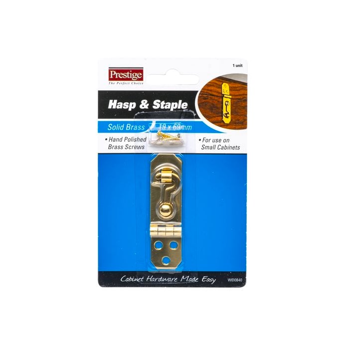 Prestige 19 x 69mm Solid Brass Hasp And Staple
