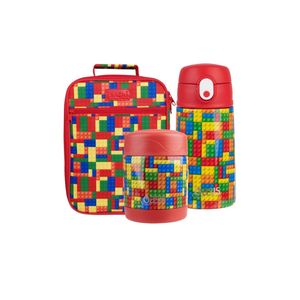 Sachi Insulated Lunch Bag, Food Jar & Bottle Bundle - Bricks Bundle