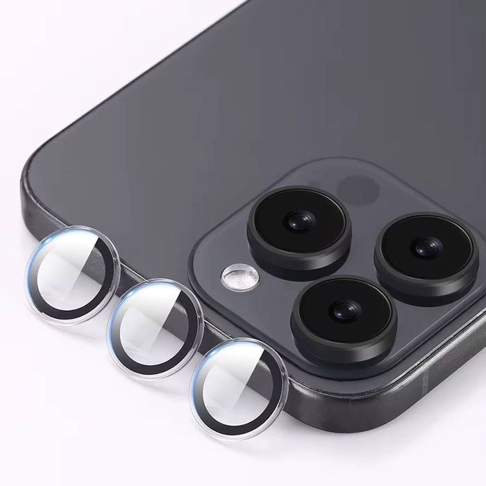 Metal Camera Lens Glass Individual Eagle Protector Cover - For Apple iPhone 14 Pro / 14 Pro max (3pcs) - Clear