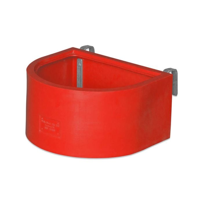 AgBoss D Shape Horse Sables and Paddock Fence Feeder 45L Red