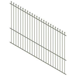 ProtectorAl 1201-2400W x 1800H Pale Eucalypt Spear Top Pool Fence Panel Raked 16-30º