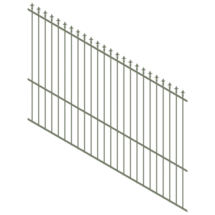 ProtectorAl 1201-2400W x 1800H Pale Eucalypt Spear Top Pool Fence Panel Raked 16-30º