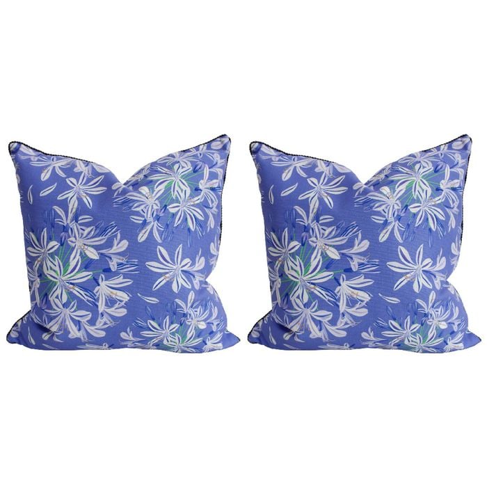 2PK LVD Agapanthus Bloom Polylinen Cushion Pillow 50x50cm Square