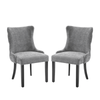 HomeStar Set Of 2 London Velvet Fabric Dining Chair - Grey