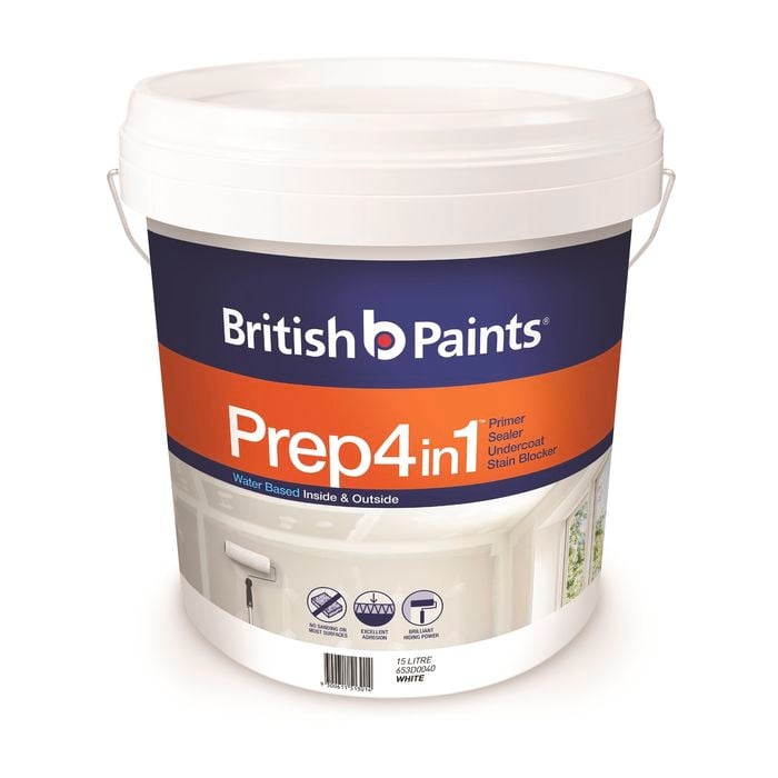 British Paints 15L White Prep 4 in 1 Sealer Primer Undercoat