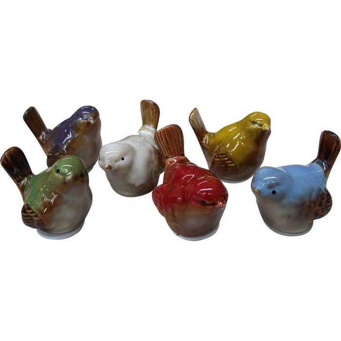 6pc LVD Birds Colour Ceramic Figurine Set Home/Garden Decor Small