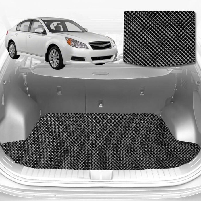 6D Diamond Car Boot Mat for Subaru Liberty 5GEN2009-2014-Wagon-Cargo Mat-Black-Outback GT