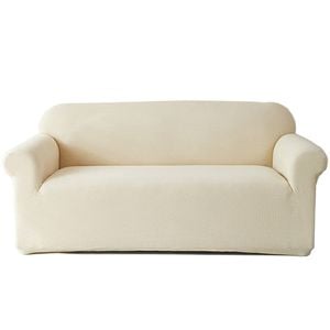 Catzon 3 Seater Stretch Sofa Cover Couch Cover Washable Jacquard Fabric-Beige(L)
