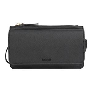 Kate Hill Travelling Wallet Accessory w/ Crossbody Strap 12.5x12.5x4cm Black