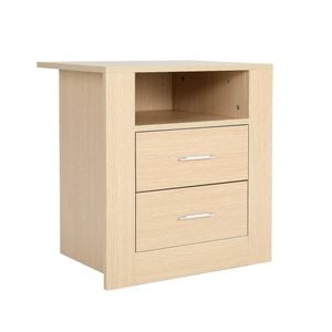 La Bella Oak Bedside Table Side Storage Cabinet Nightstand Bedroom 2 Drawer 1 Shelf ZURI