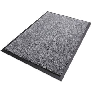 EQUIPMED 60x85cm Non-Slip Indoor Rug Floor Mat Charcoal, Poly Fiber Cut Loop Pile, High Density Base, Anti-Trip Edging