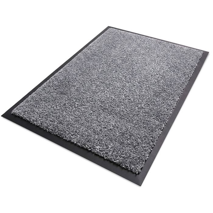 EQUIPMED 60x85cm Non-Slip Indoor Rug Floor Mat Charcoal, Poly Fiber Cut Loop Pile, High Density Base, Anti-Trip Edging