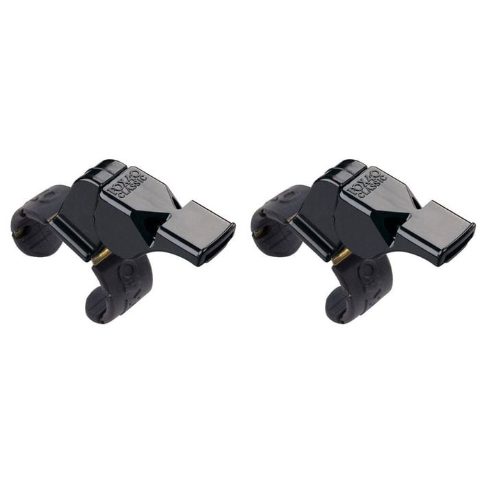 2PK Fox 40 Summit Classic  Whistle Sports Accessory w/ Fingergrip Black