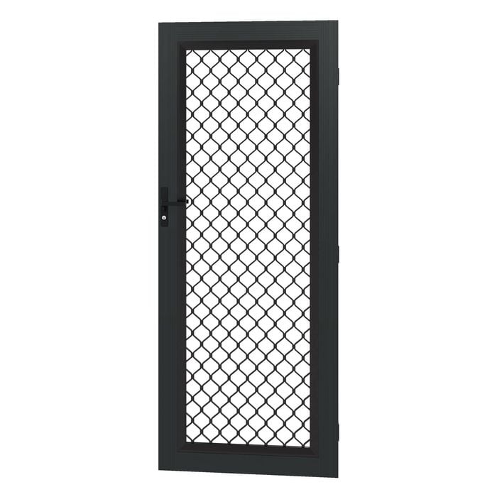 ProtectorAl 860 x 1980mm Black Fixed Grille Screen Door