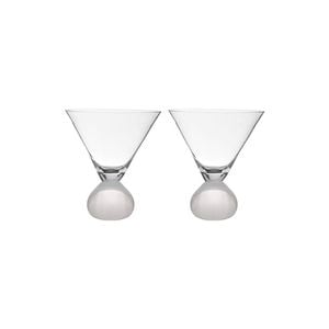 2pc Tempa Zephyr Spherical Martini Drinking Glasses Set 12cm White