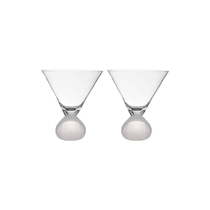 2pc Tempa Zephyr Spherical Martini Drinking Glasses Set 12cm White
