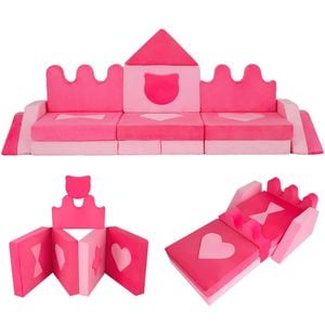 Costway 14pc Play Couch Kid Modular Foam Climbing Blocks Climb Crawl Sofa