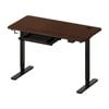 Oikiture 150cm Electric Standing Desk with Drawer Single Motor Black&Walnut