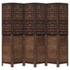 vidaXL Room Divider Privacy Screen 6 Panels Dark Brown Paulownia