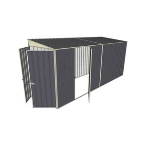 Build-a-Shed 1.5 x 4.5 x 2m Single Hinged Side Door Skillion Shed - Grey