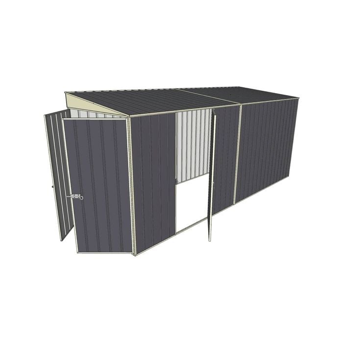 Build-a-Shed 1.5 x 4.5 x 2m Single Hinged Side Door Skillion Shed - Grey