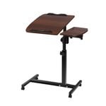 Adjustable Sit Stand Desk  Portable Wooden with Wheels - Walnut