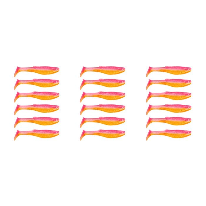 3x 6PK 3In Rapala Crush City Heavy Soft Plastic Paddle Tail Lures - Pink Sunset