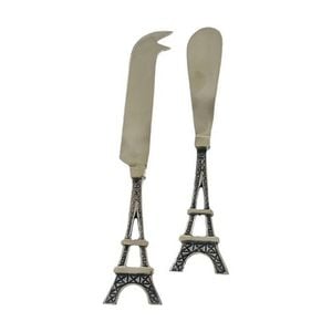 2pc SS Collective Eiffel Tower Cheese/Platter Knives Set Silver