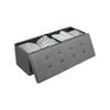 Costway Storage Bench Oxford Ottoman Foot Stool Dark Grey